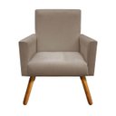 Ver imagem 1 de Poltrona Alice Suede Cappuccino Decorativa Pés Palito Imbuia Mel Cadeira para Sala Recepção