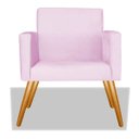 Ver imagem 2 de Poltrona Alice Suede Rosa Bebê Decorativa Pés Palito Imbuia Mel Cadeira para Sala Recepção