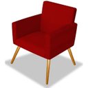 Ver imagem 1 de Poltrona Alice Suede Vermelho Decorativa Pés Palito Imbuia Mel Cadeira para Sala Recepção