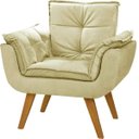 Ver imagem 2 de Kit 2 Poltrona Giovana Bege Cadeira Decorativa para Sala Escritório Recepção