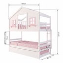 Ver imagem 4 de Treliche Infantil Casinha Dos Sonhos com Varanda Madeira Maciça Branco/ Rosa Megamobilia