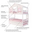 Ver imagem 5 de Treliche Infantil Casinha Dos Sonhos com Varanda Madeira Maciça Branco/ Rosa Megamobilia