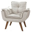 Ver imagem 2 de Kit 2 Poltrona Giovana Suede Bege Cadeira Decorativa para Sala Escritório Recepção - AZ Decor