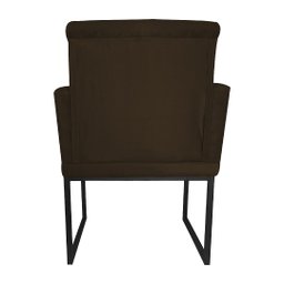 Kit 02 Poltronas Klara Base Ferro Preto Suede - Estopar Kit Klara Base Preta Suede Marrom - 6