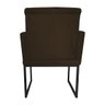 Kit 02 Poltronas Klara Base Ferro Preto Suede - Estopar Kit Klara Base Preta Suede Marrom - 6