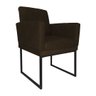 Kit 02 Poltronas Klara Base Ferro Preto Suede - Estopar Kit Klara Base Preta Suede Marrom - 5