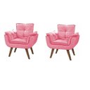 Ver imagem 1 de Kit 2 Poltrona Giovana Suede Rosa Cadeira Decorativa para Sala Escritório Recepção - AZ Decor
