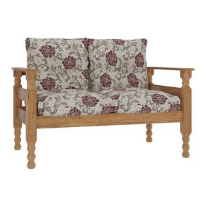 Namoradeira 2 Lugares Madeira Maciça Liz Multimóveis Vcr7002 Floral Vermelho