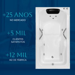Banheira Retangular Tamarin Completa com Hidro em Acrílico - 220v - 5