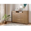 Ver imagem 2 de Cômoda Sapateira London Amendola 7 Gavetas com Rodízios Organizador para Quarto - Demóbile