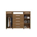 Ver imagem 3 de Cômoda Sapateira London Amendola 7 Gavetas com Rodízios Organizador para Quarto - Demóbile