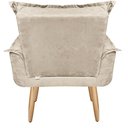 Ver imagem 5 de Poltrona Opala Cadeira Decorativa Suede Bege para Sala Escritório Recepção - Az Decor