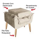 Ver imagem 6 de Poltrona Opala Cadeira Decorativa Suede Bege para Sala Escritório Recepção - Az Decor
