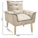 Ver imagem 7 de Poltrona Opala Cadeira Decorativa Suede Bege para Sala Escritório Recepção - Az Decor