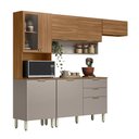 Ver imagem 2 de Kit de Cozinha Compacta Alba com Balcão 120m com Tampo Mdp - Amêndola Touch/ Nude Prime Tx Demóbile