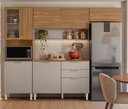 Ver imagem 1 de Kit de Cozinha Compacta Alba com Balcão 120m com Tampo Mdp - Amêndola Touch/ Nude Prime Tx Demóbile