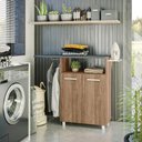 Ver imagem 1 de Balcão Passadeira Tábua de Passar Melissa Carvalho Rústico Multiuso 2 Portas Carvalho Rústico - Nici