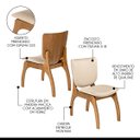 Ver imagem 4 de Kit 8 Cadeiras para Mesa de Jantar 44 x 86 Cm Irlanda Madeira Maciça Imbuia Linho Bege M58 - RMI