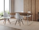 Ver imagem 2 de Conjunto Industrial Filadelfia 137x90 Ferro Branco Tampo Amendoa 4 Cadeiras Brancas