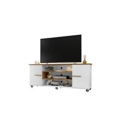 Rack para Tv Odeon Cinamomo com Branco - Bechara Móveis - 1