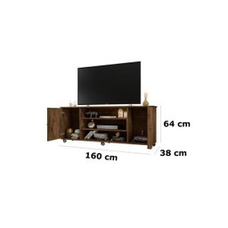 Rack para Tv Odeon Madeira Rústica - Bechara Móveis - 3