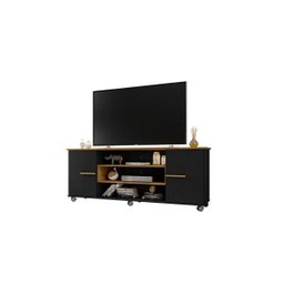 Rack para Tv Odeon Cinamomo Preto Fosco - Bechara Móveis - 1 Rack para Tv Odeon Cinamomo Preto Fosco - Bechara Móveis - 1