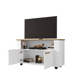 Rack Fenice Cinamomo com Branco - Bechara Móveis - 6