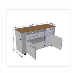 Rack Fenice Cinamomo com Branco - Bechara Móveis - 4