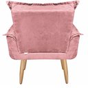 Ver imagem 6 de Kit 2 Poltrona Suede Rosê Cadeira Decorativa Julia Opala Sala Recepção Pés Caramelo