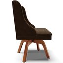 Ver imagem 6 de Poltrona Decorativa Base Giratória de Madeira Firenze Suede Marrom/Natural - Gran Belo