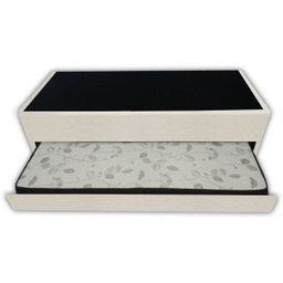 Bicama Box Solteiro com Auxiliar sem Colchão 88x188 Corino Bege - 1