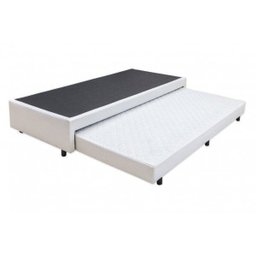 Bicama 2 em 1 0,96 x 2,03 x 0,40 Com Cama Auxiliar em Espuma Ortopédica Corino Branco - 1