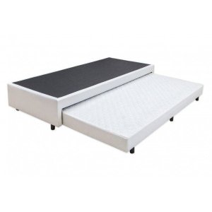 Bicama 2 em 1 0,96 x 2,03 x 0,40 Com Cama Auxiliar em Espuma Ortopédica Corino Branco