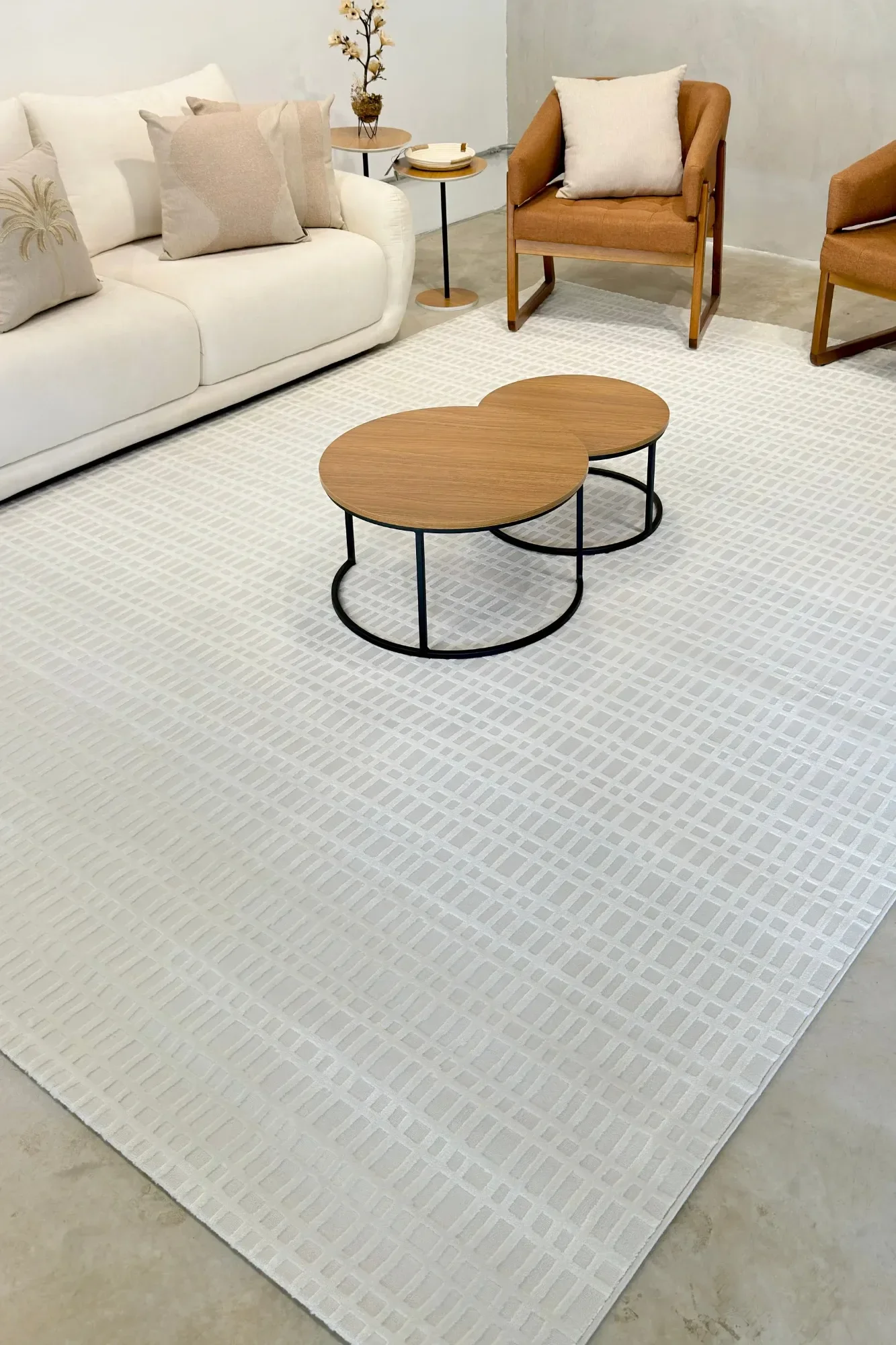 Tapete Orquestra Off White Xadrez 2,50x3,50m - Modelo 1007