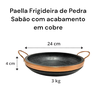 Frigideira de Pedra Sabão 24 Cm com Tampa de Vidro Pegador Exclusivo - 3
