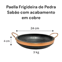 Ver imagem 3 de Frigideira de Pedra Sabão 24 Cm com Tampa de Vidro Pegador Exclusivo