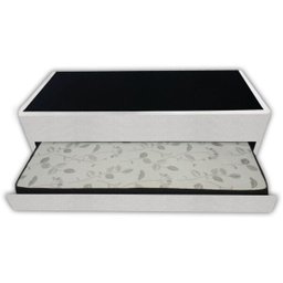 Bicama Box Solteiro com Auxiliar sem Colchão 88x188x40 Corino Branco - 1