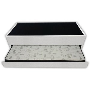Bicama Box Solteiro com Auxiliar sem Colchão 88x188x40 Corino Branco