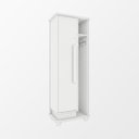 Ver imagem 2 de Armário Multiuso Caribe para Lavanderia e Serviço com Porta e Nicho Vassouras e Prateleiras - Branco