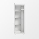 Ver imagem 3 de Armário Multiuso Caribe para Lavanderia e Serviço com Porta e Nicho Vassouras e Prateleiras - Branco