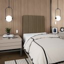 Ver imagem 2 de Cabeceira Estofada Cama Box Solteiro Carla 110cm Linho:marrom