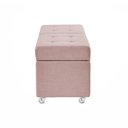 Ver imagem 4 de Recamier Baú Madri 1,40m Espuma Suede Rosa Bebê Inova Decor