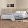 Cabeceira Cama Box casal 140 cm suspensa estofada em L - Proteção Lateral - Bege - 1