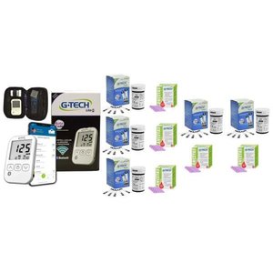 Kit Medidor de Glicose Free Lite Smart Completo com Bluetooth G-tech + 250 Tiras + 250 Lancetas