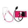 Aparelho Pressão Adulto Nylon Fecho de Contato Rosa + Estetoscópio Rappaport P.A. MED - 1