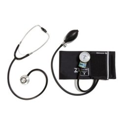 Aparelho Pressão Adulto Nylon Fecho de Contato Preto + Estetoscópio Adulto Duosson P.a. Med - 1