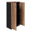 Ver imagem 4 de Armário Alto para Escritório 2 Portas com Chave 3 Prateleiras Yaris YAR8016 Marrom/Preto - Gebb Work