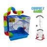 Gaiola Hamster Tubos 3 Andares Azul 26x38x43 Com Kit Globinho e Bebedouro Jel Plast - 1