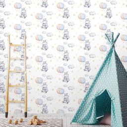 Papel De Parede Autoadesivo Baby Hipopótamo Cute 3,00 x 0,58 m - 1