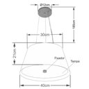 Ver imagem 2 de Lustre Pendente Cone Vivare Md-4119 Cúpula em Tecido 21x40x30cm - Bivolt Rustico-bege-branco 127/